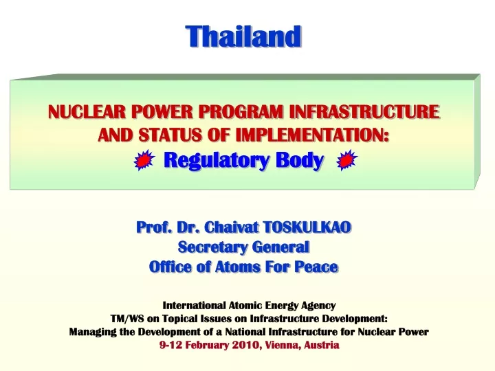 thailand nuclear power program infrastructure