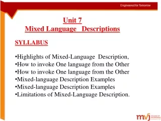 Unit 7 Mixed Language   Descriptions