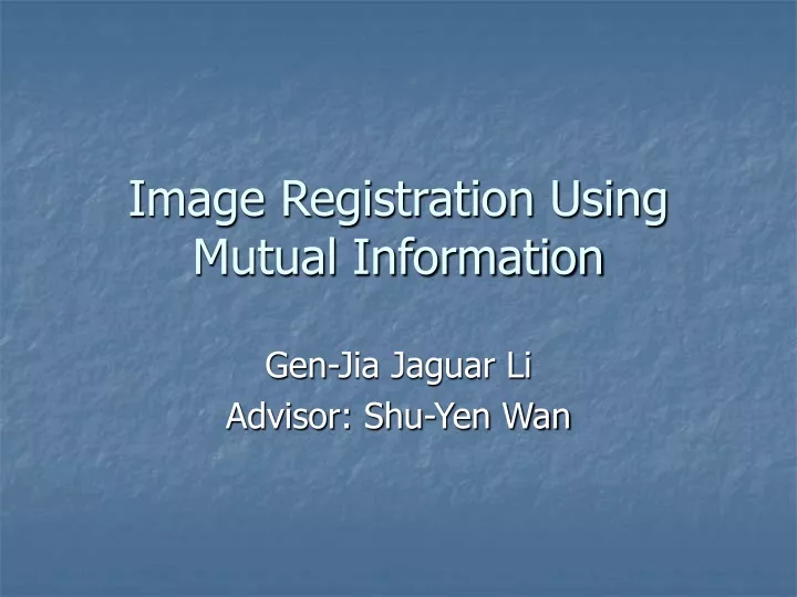 image registration using mutual information