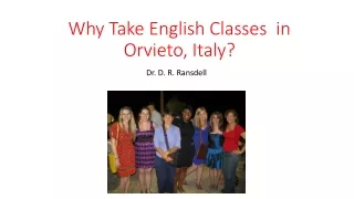 Why  Take English Classes   in  Orvieto, Italy?