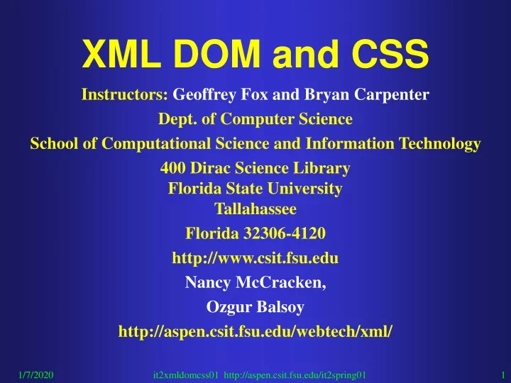 xml dom and css