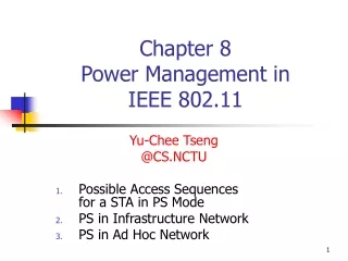 Chapter 8 Power Management in  IEEE 802.11