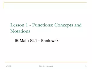Lesson 1 - Functions: Concepts and Notations