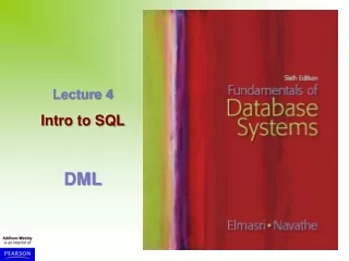 Lecture 4 Intro to SQL DML