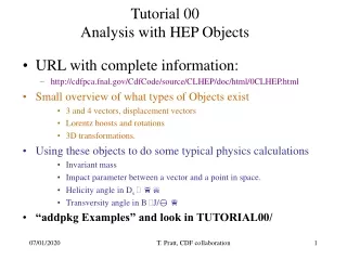 Tutorial 00 Analysis with HEP Objects