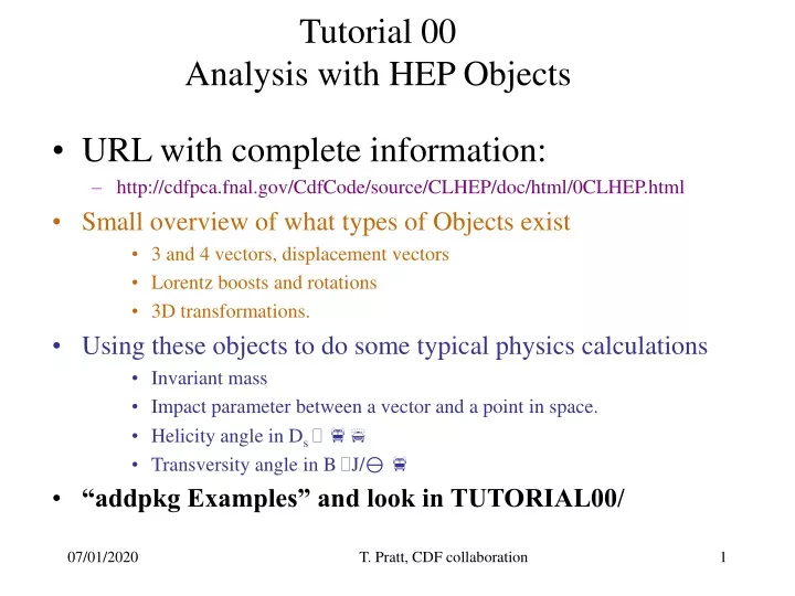 tutorial 00 analysis with hep objects