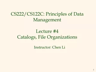 CS 222/CS122C: Principles of Data Management Lecture #4 Catalogs, File Organizations