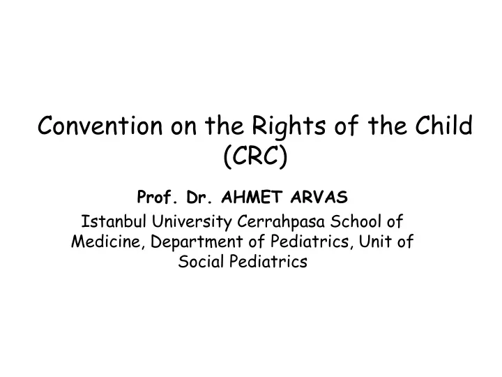 convention on the rights of the child crc