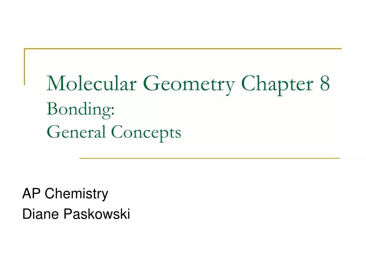 molecular geometry chapter 8 bonding general concepts