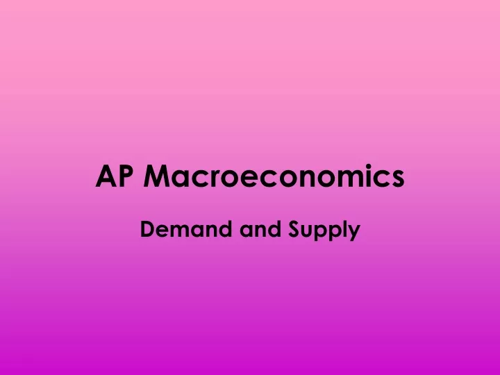 ap macroeconomics