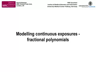 Modelling continuous exposures -  fractional polynomials