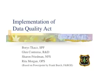 Implementation of  Data Quality Act