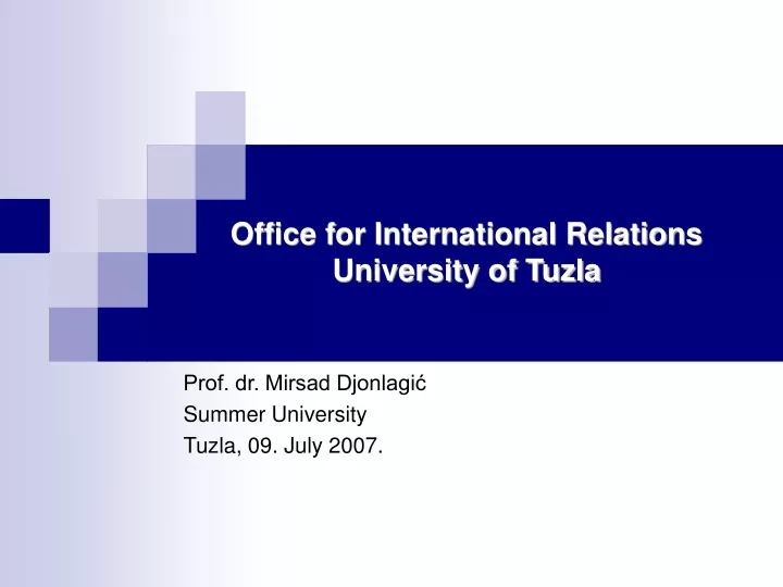 office for international relations university of tuzla