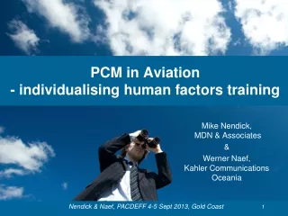 PCM in Aviation - individualising human factors training