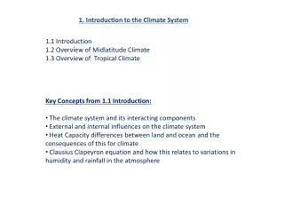 1. Introduction to the Climate System