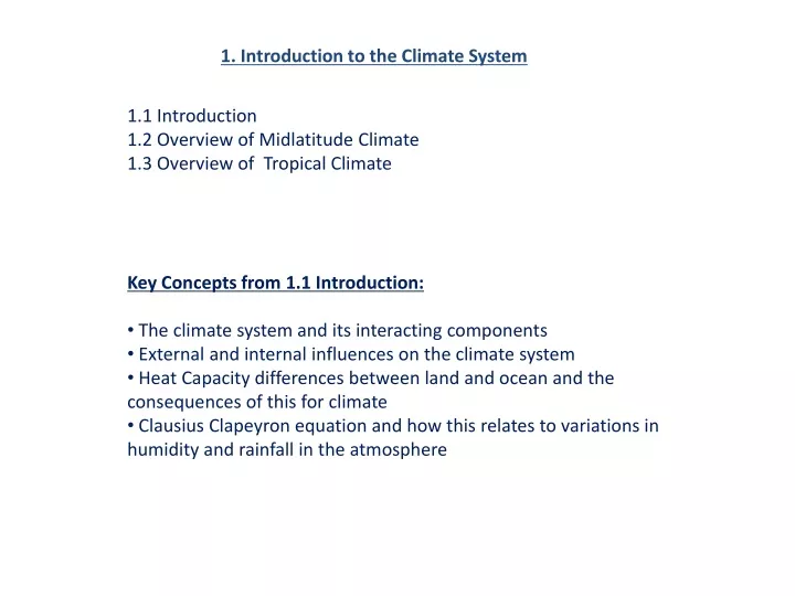 1 introduction to the climate system