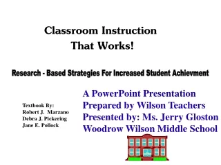 Research - Based Strategies For Increased Student Achievment