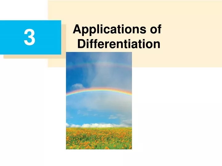 applications of differentiation