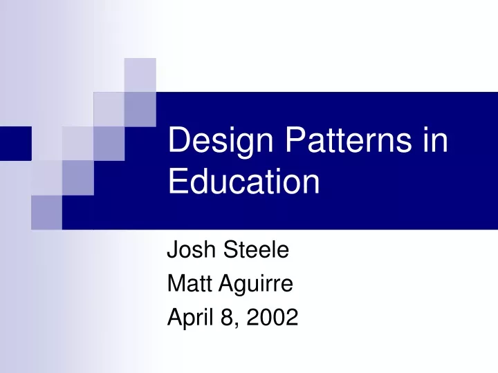 design patterns in education