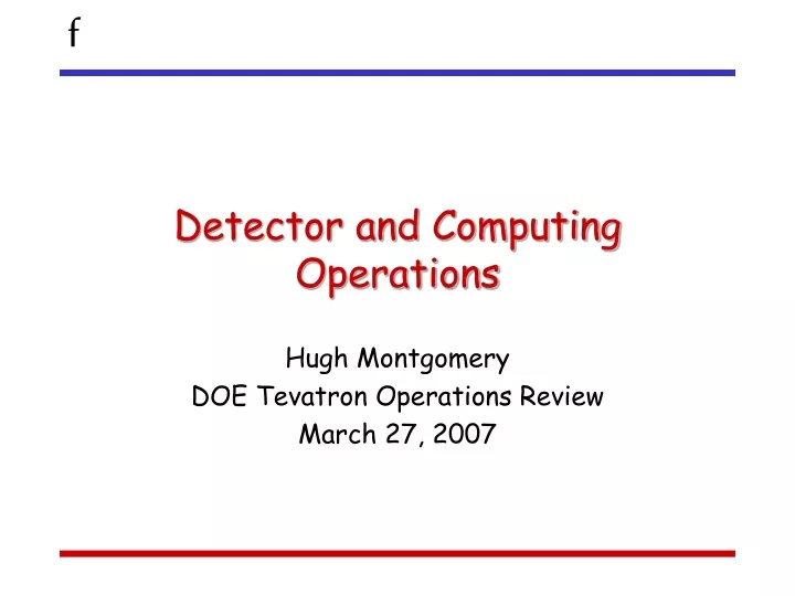 detector and computing operations