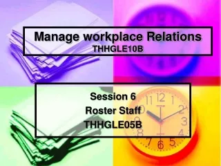 Manage workplace Relations THHGLE10B