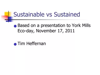 Sustainable vs Sustained