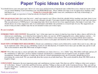 Paper Topic Ideas to consider