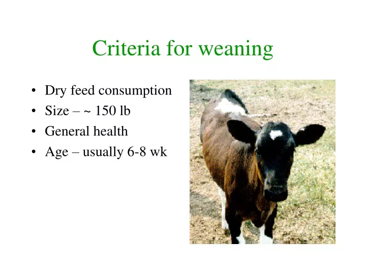 criteria for weaning