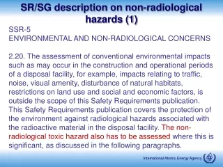 SR/SG description on non-radiological hazards (1)