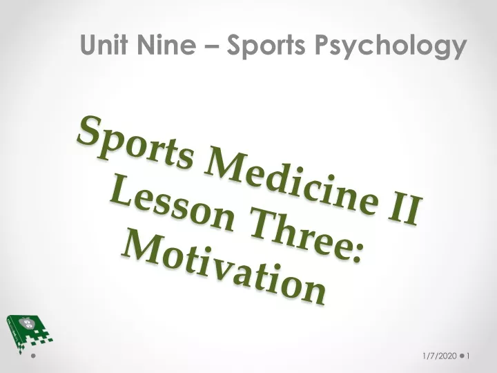 sports medicine ii lesson three motivation