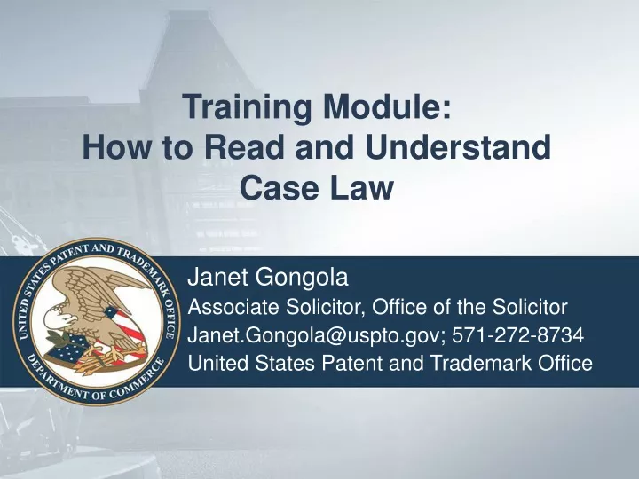 training module how to read and understand case law