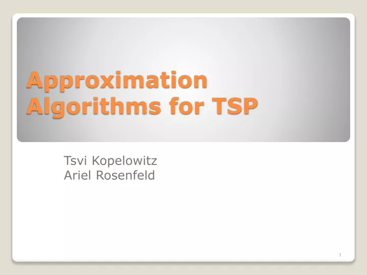 approximation algorithms for tsp