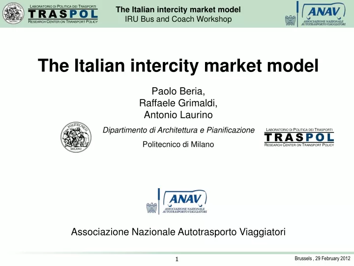 the italian intercity market model