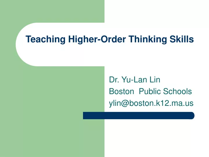 teaching higher order thinking skills
