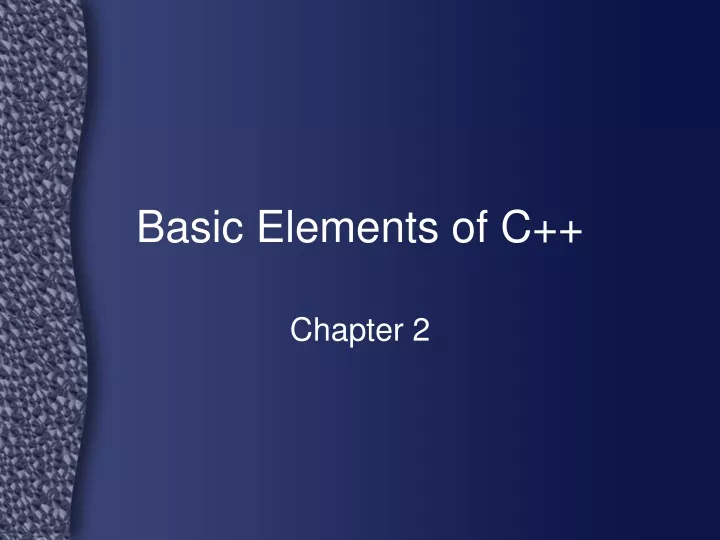 basic elements of c