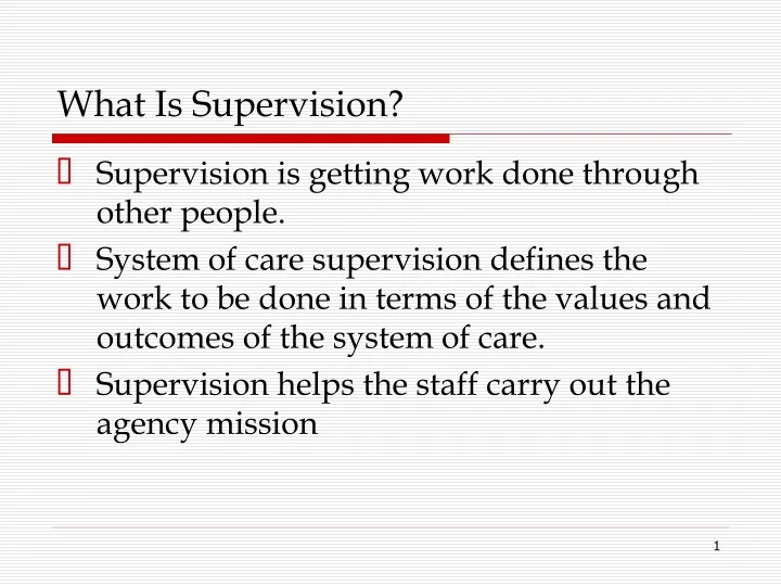 what is supervision