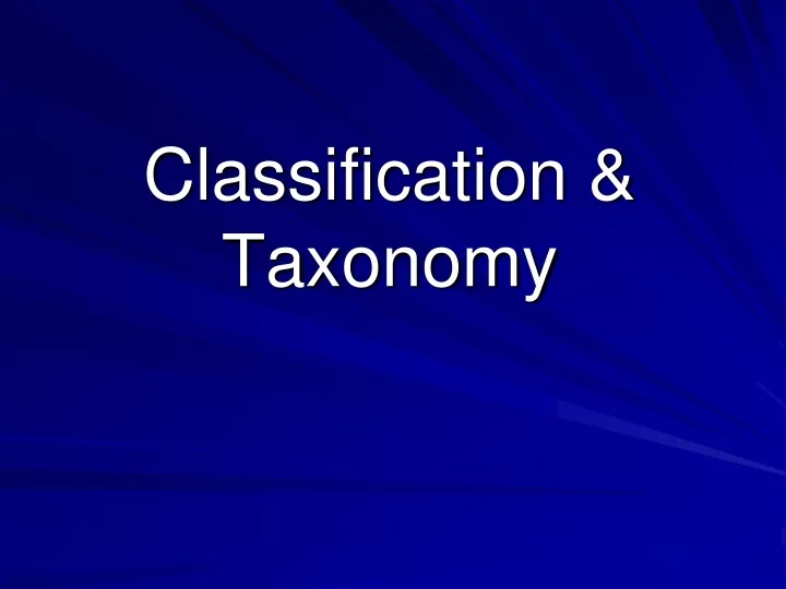 classification taxonomy