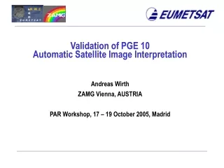 Validation of PGE 1 0 Automatic Satellite Image Interpretation