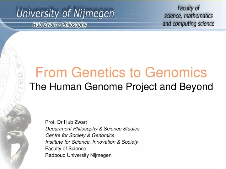 from genetics to genomics the human genome