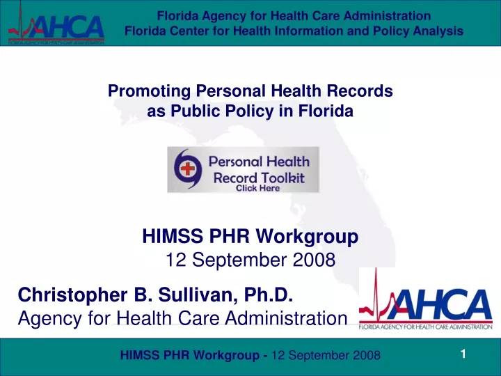 promoting personal health records as public policy in florida