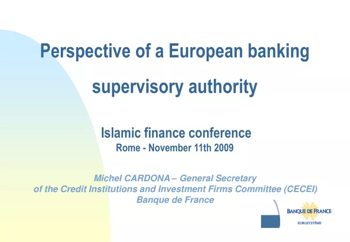 perspective of a european banking supervisory