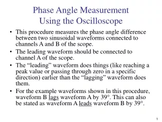 Phase Angle Measurement Using the Oscilloscope