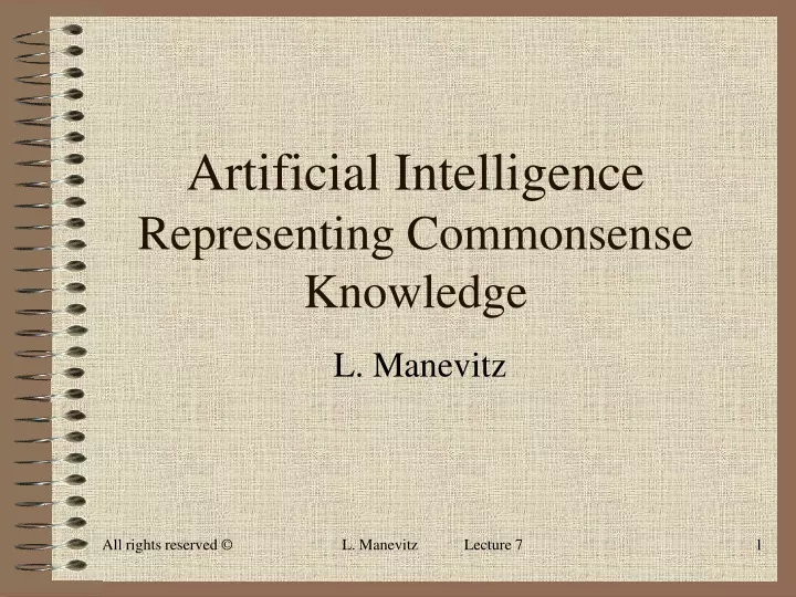 artificial intelligence representing commonsense knowledge