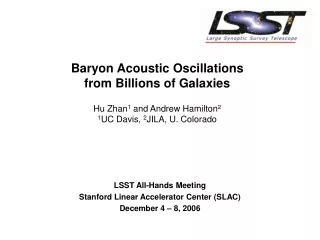 LSST All-Hands Meeting Stanford Linear Accelerator Center (SLAC) December 4 – 8, 2006