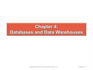 Chapter 4: Databases and Data Warehouses