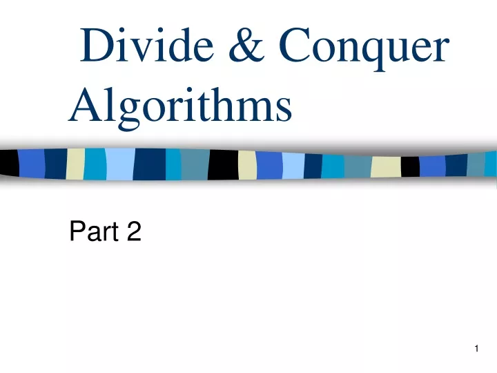 divide conquer algorithms