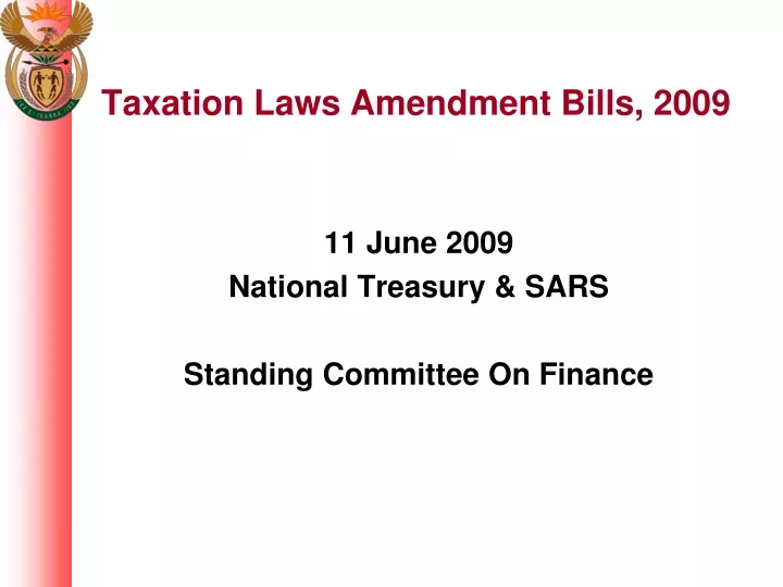 taxation laws amendment bills 2009