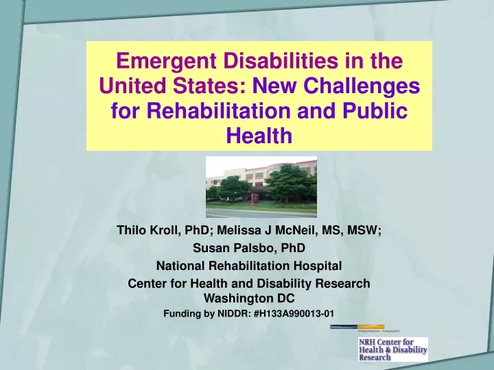 emergent disabilities in the united states new challenges for rehabilitation and public health