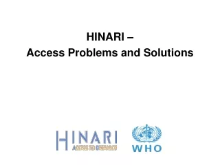 HINARI –  Access Problems and Solutions