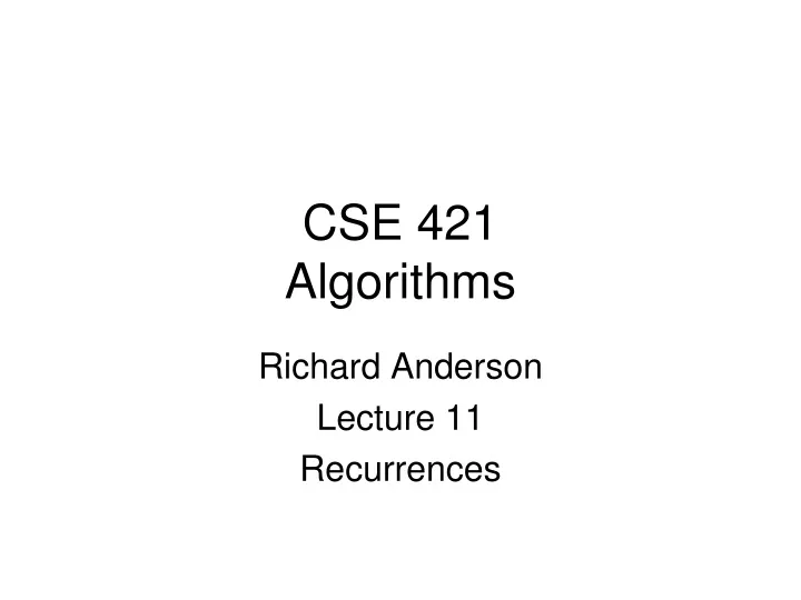 cse 421 algorithms